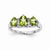 14k White Gold Diamond and Peridot Oval Ring
