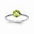 14k White Gold Diamond and Peridot Square Ring