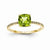 14k Yellow Gold Diamond and Peridot Square Ring