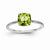 14k White Gold Diamond and Peridot Square Ring