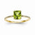 14k Yellow Gold Diamond and Peridot Square Ring