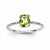 14k White Gold Diamond and Peridot Square Ring