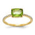 14k Yellow Gold Diamond and Peridot Square Ring