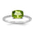 14k White Gold Diamond and Peridot Square Ring