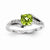 14k White Gold Diamond and Peridot Square Ring