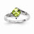 14k White Gold Diamond and Peridot Square Ring