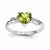 14k White Gold Diamond and Peridot Heart Ring