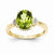 14k Yellow Gold Diamond and Peridot Oval Ring