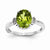 14k White Gold Diamond and Peridot Oval Ring