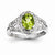 14k White Gold Diamond and Peridot Oval Ring