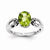 14k Yellow Gold Diamond and Peridot Oval Ring