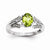 14k White Gold Diamond and Peridot Oval Ring