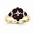 14k Yellow Gold Garnet and Diamond Ring