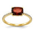 14k Yellow Gold Diamond and Garnet Square Ring