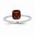 14k White Gold Diamond and Garnet Square Ring