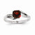 14k White Gold Diamond and Garnet Square Ring