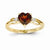 14k Yellow Gold Diamond and Garnet Heart Ring