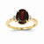 14k Yellow Gold Diamond and Garnet Oval Ring