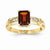 14k Yellow Gold Garnet and White Topaz Square Ring