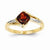 14k Yellow Gold Rhodium Diamond and Garnet Square Ring