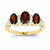 14k Yellow Gold Diamond and Garnet Oval Ring