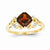 14k Yellow Gold Diamond and Garnet Square Ring
