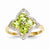 14k Yellow Gold Peridot and Diamond Ring