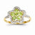 14k Yellow Gold Peridot and Diamond Ring
