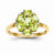14k Yellow Gold Peridot and Diamond Ring