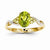 14k Yellow Gold Diamond and Peridot Oval Ring