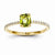14k Yellow Gold Diamond and Peridot Square Ring