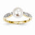 14k Yellow Gold Diamond and Freshwater Cultured Pearl Ring