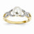 14k Yellow Gold Diamond and Freshwater Cultured Pearl Ring