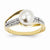 14k Yellow Gold Diamond and Freshwater Cultured Pearl Ring