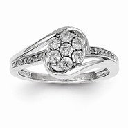 14k White Gold Diamond Prong Set Ring