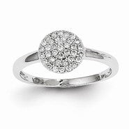 14k White Gold Diamond Round Ring