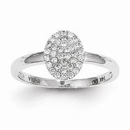 14k White Gold Diamond Oval Ring