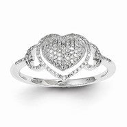 14k White Gold Diamond Heart Ring