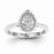 14k White Gold Diamond Teardrop Ring