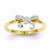 14k Yellow Gold Rhodium Diamond Bow Ring