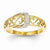 14k Yellow Gold Rhodium Diamond Buckle Ring