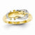 14k Yellow Gold Rhodium Diamond Buckle Ring