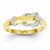 14k Yellow Gold Rhodium Diamond Buckle Ring