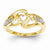 14k Yellow Gold Rhodium Diamond Heart Ring