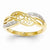 14k Yellow Gold Rhodium Diamond Mom Ring