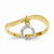 14k Yellow Gold Diamond Circle Dangle Ring