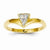 14k Yellow Gold Diamond Triangle Ring