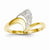 14k Yellow Gold Rhodium Diamond Ring