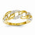 14k Yellow Gold Rhodium Diamond Ring
