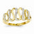 14k Yellow Gold Rhodium Diamond Swirls Ring